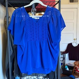 Blue lace top